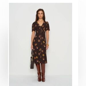 Reformation Lise Dress Brown - Size 6